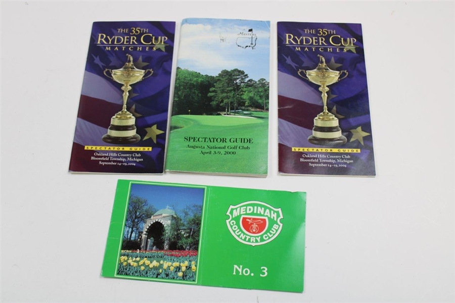 Thirteen (13) Various Guides, Bag Tags, Scorecards, & more - Augusta, Medinah, Ryder Cup, etc.