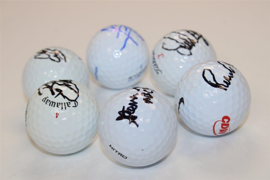 Six (6) Signed Golf Balls JSA ALOA