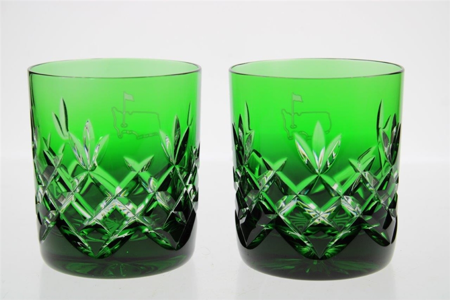Augusta National Masters Limited Pair of Emerald Cut Rocks Glasses in Box