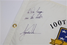 Tiger Woods Signed & Inscribed 2000 U.S. Open Flag JSA ALOA