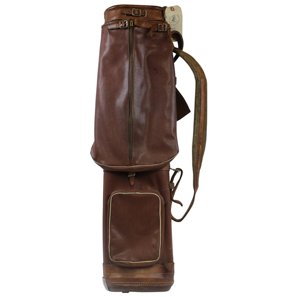 Classic Brown Leather Golf Bag 