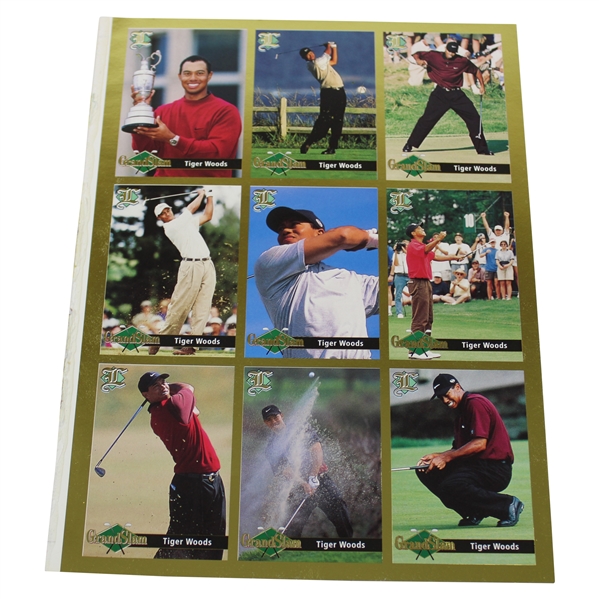 Legends Sports Memorabilia Magazine Uncut Card Sheet with All Tiger Woods Cards