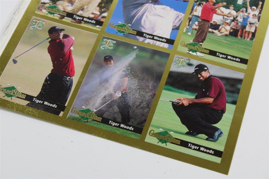 Legends Sports Memorabilia Magazine Uncut Card Sheet with All Tiger Woods Cards