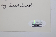 Herman Keiser Signed 3x5 Card with 'With every Good Luck' 1946 Masters JSA #UU13679