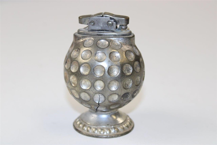 Vintage Silver Plated Dimple Golf Ball Themed Lighter