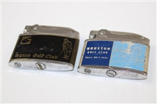 Two (2) Classic Howard Club with Scorecard Lighters - Houston Golf Club & Hanno Golf Club