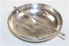 Sterling Silver Classic Circular Ash-Tray with Golf Club