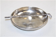Sterling Silver Classic Circular Ash-Tray with Golf Club