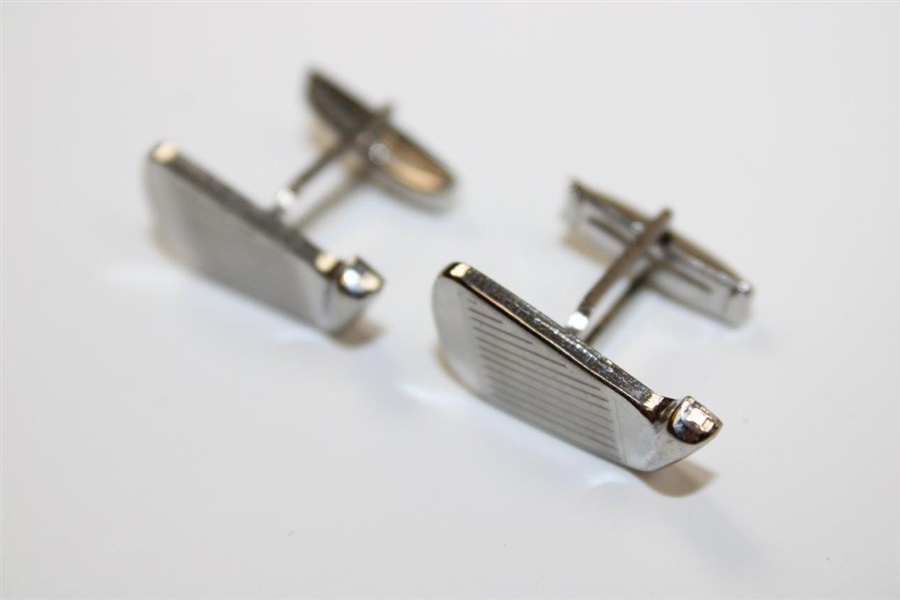 Pair of Golf Iron Clubhead Themed Action Line Cuff Links