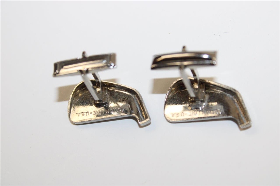 Pair of Golf Iron Clubhead Themed Action Line Cuff Links
