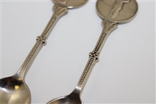 Pair of Post Swing Male Golfer Themed Spoons - Made in England