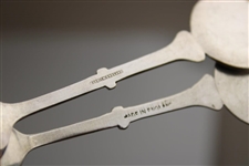 Pair of Post Swing Male Golfer Themed Spoons - Made in England