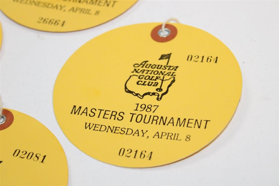 Four (4) 1987 Masters Tournament Wednesday Tickets
