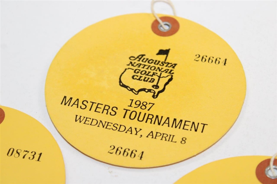 Four (4) 1987 Masters Tournament Wednesday Tickets