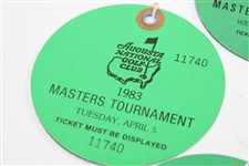 Three (3) 1980 (Wed) & 1983 (Tues.) Masters Tournament Tickets