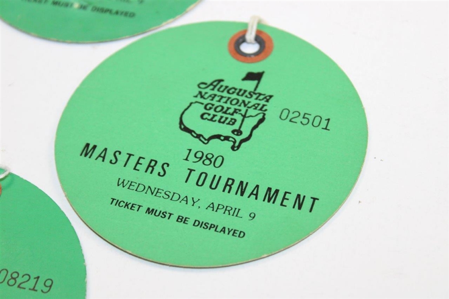 Three (3) 1980 (Wed) & 1983 (Tues.) Masters Tournament Tickets