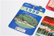 1998, 1999, 2000 & 2003 Masters Tournament SERIES Badges - O'Meara, Olazabal, Singh & Weir