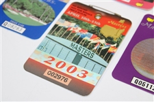 1998, 1999, 2000 & 2003 Masters Tournament SERIES Badges - O'Meara, Olazabal, Singh & Weir