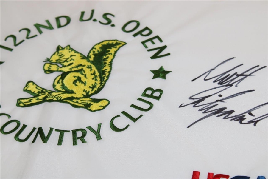 Matt Fitzpatrick Signed 2022 US Open at The Country Club Embroidered Flag JSA ALOA