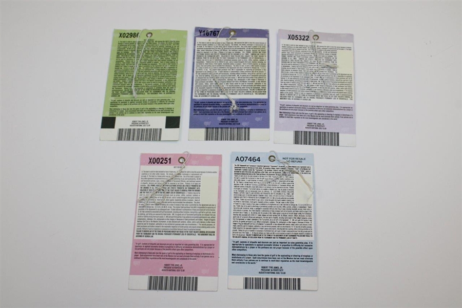 2006, 2007, 2008, 2009 & 2021 Masters Tournament Tickets