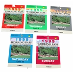 1999 Masters Tournament Working Pass Tickets - Mon & Tues, Friday-Sunday