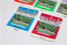 1999 Masters Tournament Working Pass Tickets - Mon & Tues, Friday-Sunday