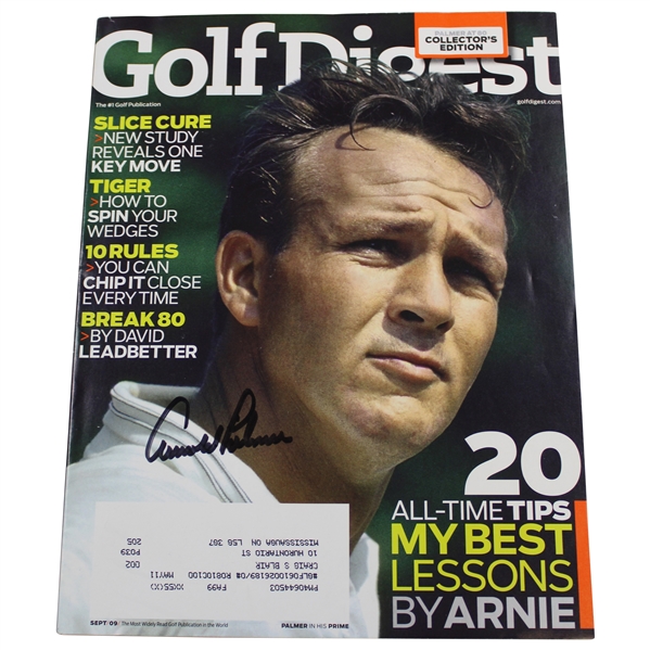 Arnold Palmer Signed 2009 Golf Digest Magazine - September JSA ALOA