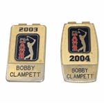 Bobby Clampetts Personal 2003 & 2004 PGA Tour Member Money Clip/Badges