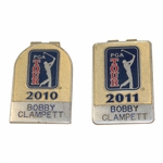 Bobby Clampetts Personal 2010 & 2011 PGA Tour Member Money Clip/Badges
