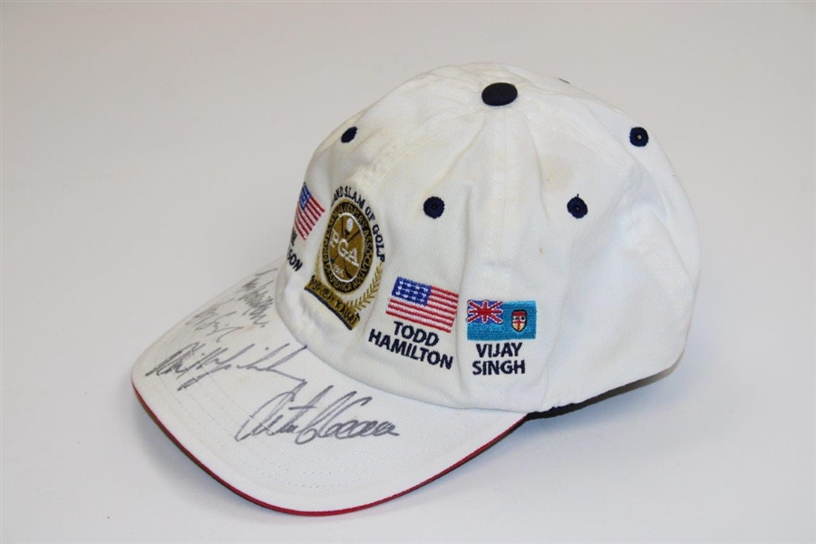 Mickelson, Goosen, Singh & Hamilton Signed 2004 Grand Slam of Golf Hat - Clampett Collection JSA ALOA