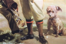 Freddie Tait and Caddie with Dog Canvas Giclée by Artist Henry Lorimer