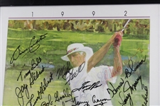 Multi-Signed 1992 Liberty Mutual Legends of Golf Poster - Framed JSA ALOA