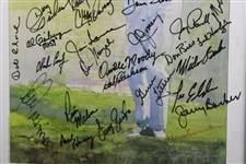 Multi-Signed 1992 Liberty Mutual Legends of Golf Poster - Framed JSA ALOA