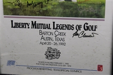 Multi-Signed 1992 Liberty Mutual Legends of Golf Poster - Framed JSA ALOA