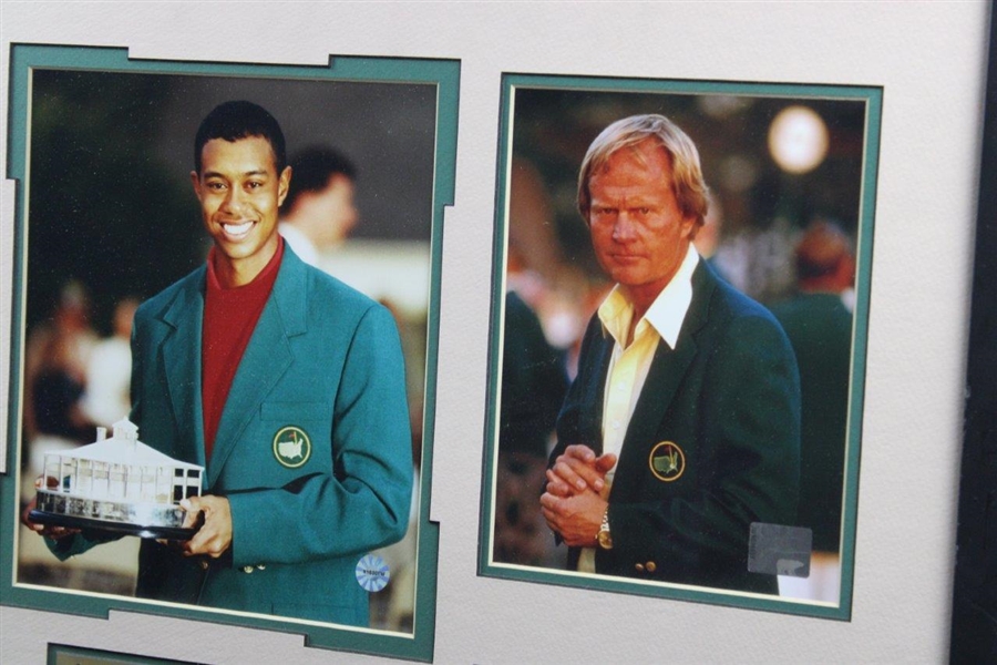 Tiger, Palmer, Nicklaus, Couples & Mickelson Masters Champs in Jackets Display - Framed