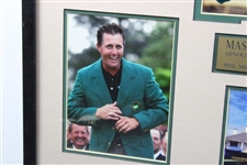 Tiger, Palmer, Nicklaus, Couples & Mickelson Masters Champs in Jackets Display - Framed