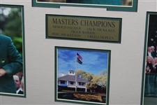 Tiger, Palmer, Nicklaus, Couples & Mickelson Masters Champs in Jackets Display - Framed
