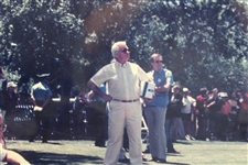 Doug Sanders on Driving Range with President Bush Watching Photo - Framed