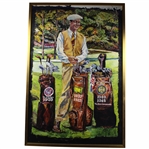 Large Byron Nelson Canvas Print with Major Championships Listed On Bags - Framed