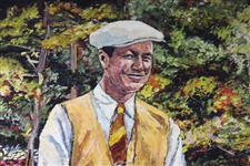 Large Byron Nelson Canvas Print with Major Championships Listed On Bags - Framed