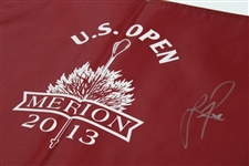 Justin Rose Signed 2013 US Open at Merion Red Screen Flag JSA ALOA