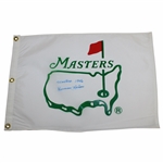 Herman Keiser Signed Early 1990s White Masters Flag with Masters 1946 JSA ALOA