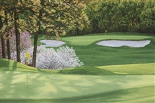 Bobby Clampett's 2000 Masters Gift - Linda Hartough Signed Ltd Ed #4 Hole Flowering Crab Apple Canvas
