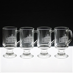 Four (4) Augusta National Golf Club Clubhouse Glass Pedestal Coffee Mugs