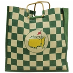 Masters Tournament Circle Logo Green/Tan Checkered Jute Bag