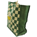 Masters Tournament Circle Logo Green/Tan Checkered Jute Bag
