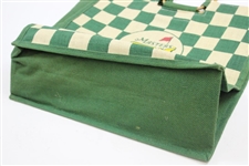 Masters Tournament Circle Logo Green/Tan Checkered Jute Bag