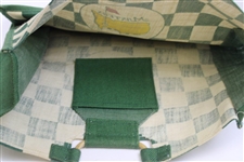 Masters Tournament Circle Logo Green/Tan Checkered Jute Bag