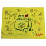 Field Signed 2010 Masters Tournament Embroidered Flag w/Champ Mickelson JSA ALOA