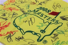 Six (6) Champs Signed 2008 Masters Tournament Embroidered Flag with Field JSA ALOA